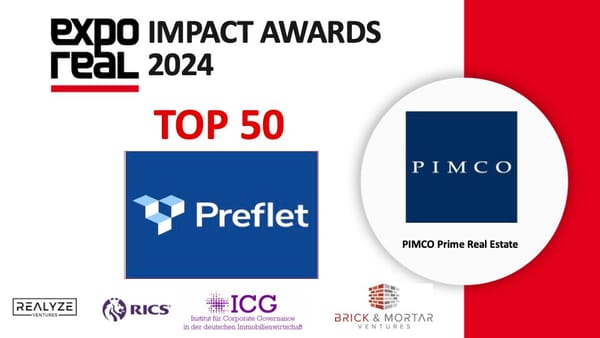 Preflet among Top 50 at EXPO REAL Impact Awards 2024